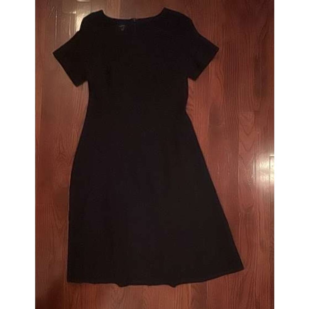 Talbots Black Short Sleeve Fit & Flare Midi Dress Size 4 - Picture 2 of 6